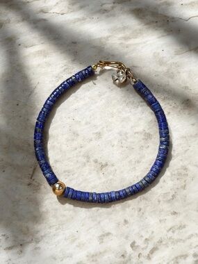 NWT Peyote Bird Lapis Lazuli silver and 14k gold filled handmade bracelet